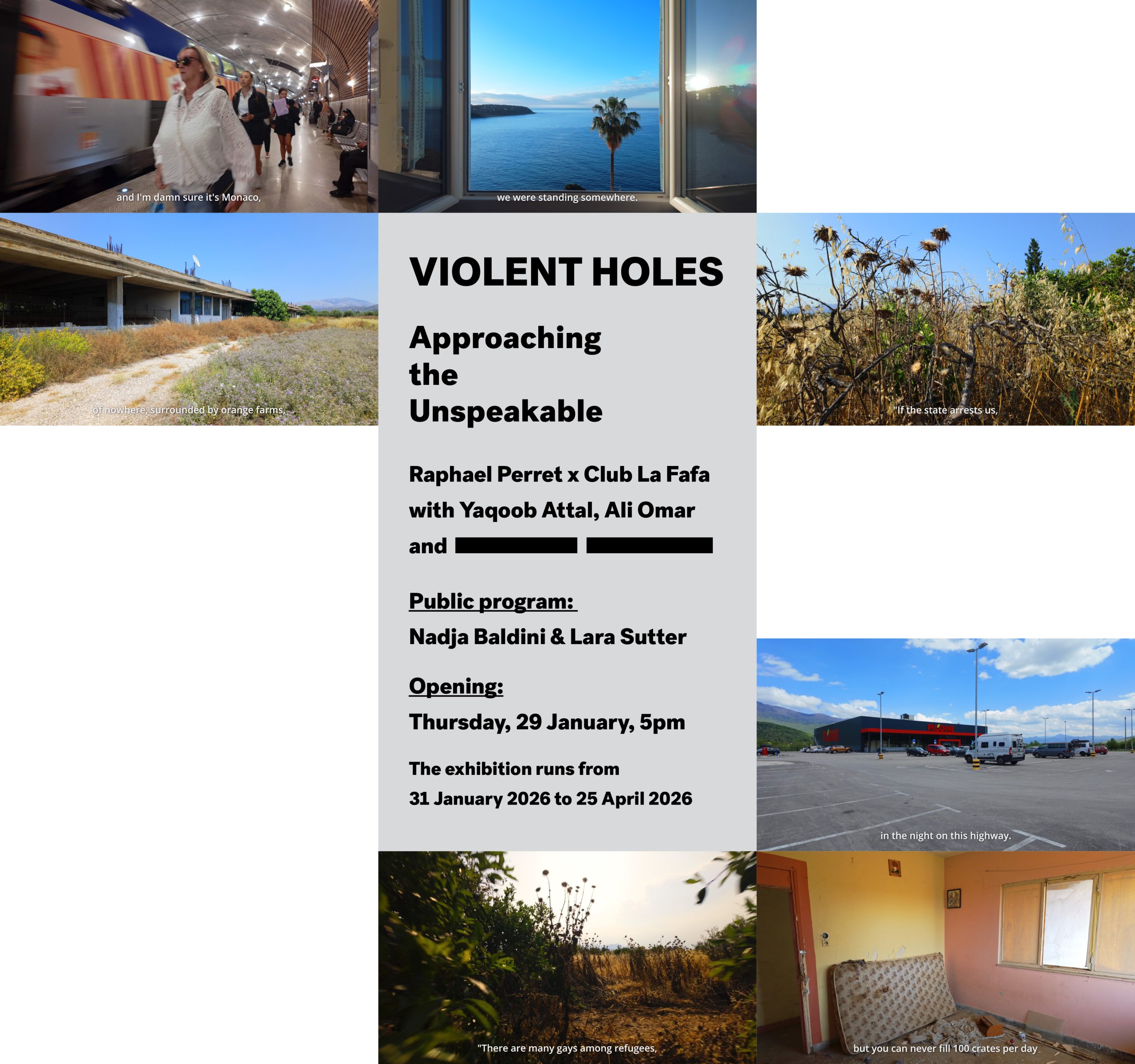 Violent Holes Exhibition Flyer