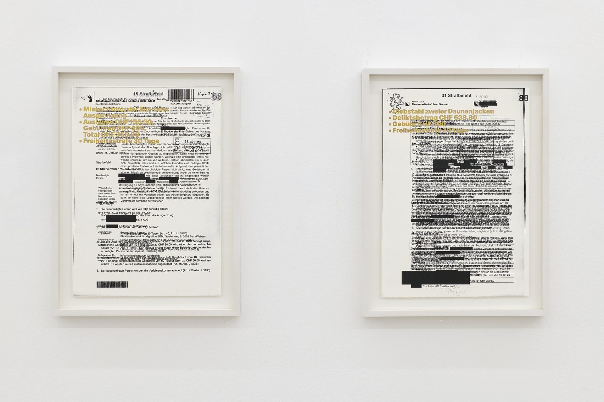 Two of the eight expensively printed penalty orders. 